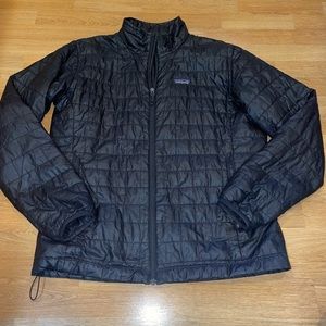 Patagonia men’s nano puff L black puffer jacket